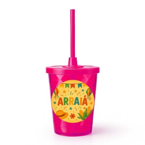 Copo Twister Personalizado 300ml Festa Junina Arraiá