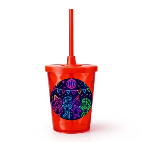Copo Twister Personalizado 300ml Festa Neon