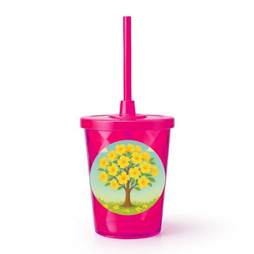 Copo Twister Personalizado 300ml Flor de Ipê Amarela