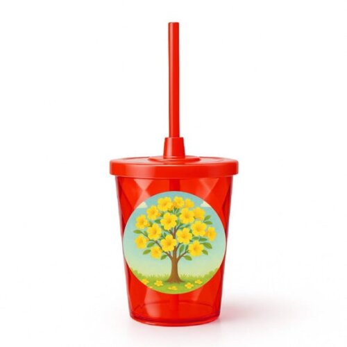 Copo Twister Personalizado 300ml Flor de Ipê Amarela