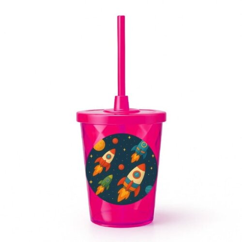 Copo Twister Personalizado 300ml Foguetes