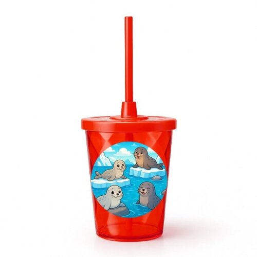 Copo Twister Personalizado 300ml Focas