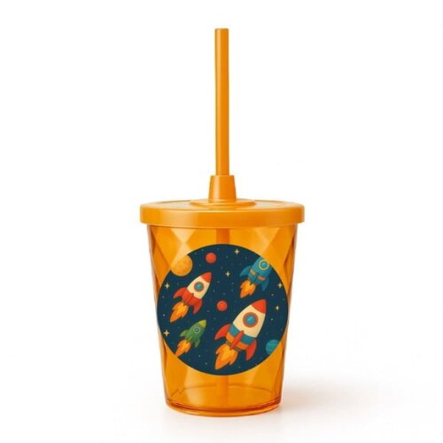 Copo Twister Personalizado 300ml Foguetes