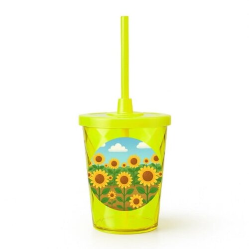 Copo Twister Personalizado 300ml Girassóis
