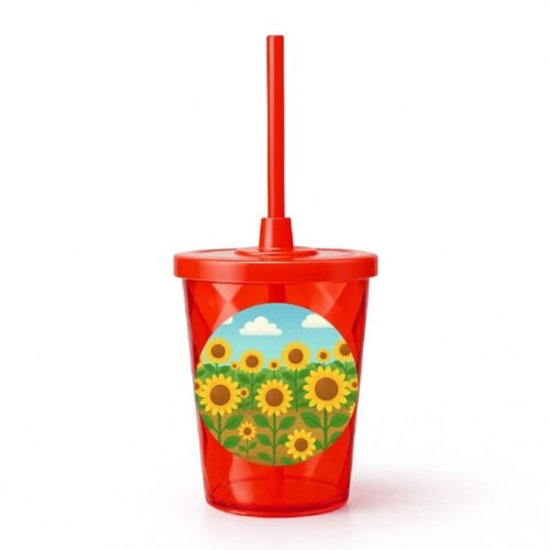 Copo Twister Personalizado 300ml Girassóis