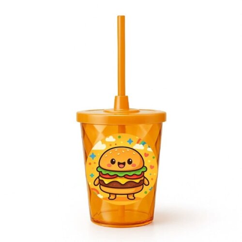 Copo Twister Personalizado 300ml Hambúrguer Divertido