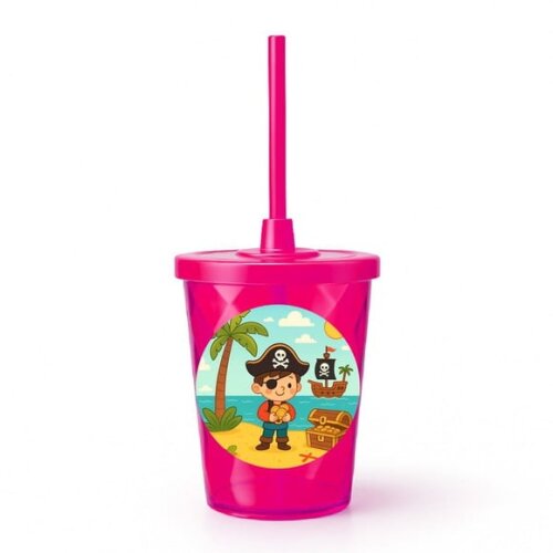 Copo Twister Personalizado 300ml Ilha Pirata