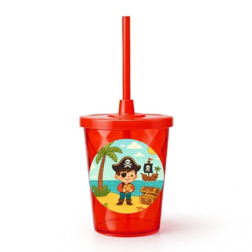 Copo Twister Personalizado 300ml Ilha Pirata