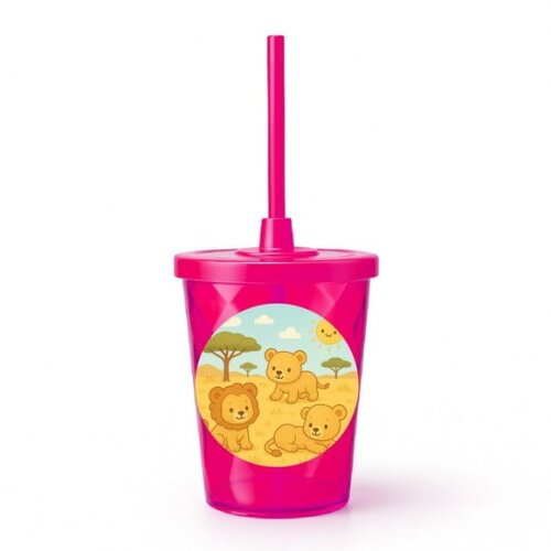 Copo Twister Personalizado 300ml Leãozinhos