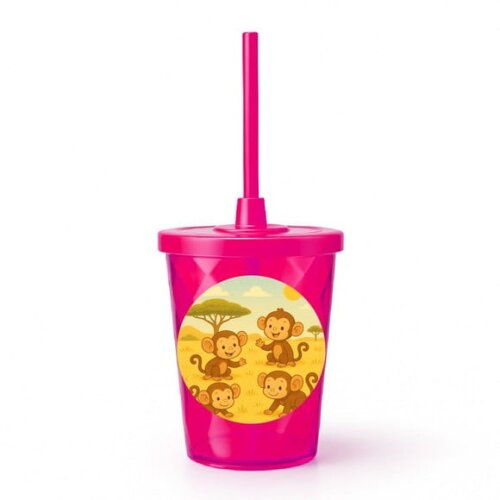 Copo Twister Personalizado 300ml Macaquinhos