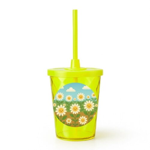 Copo Twister Personalizado 300ml Margaridas