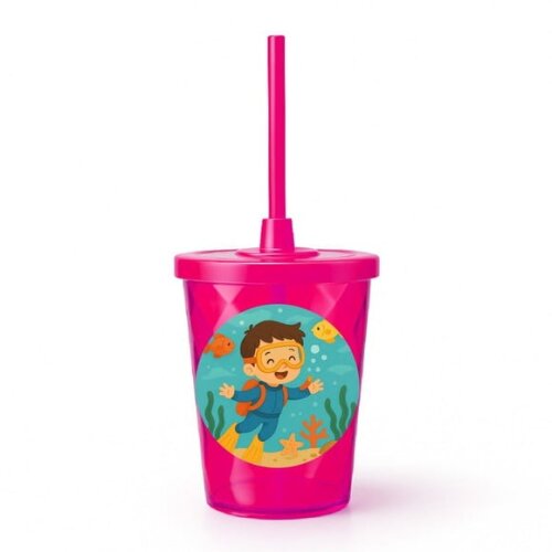 Copo Twister Personalizado 300ml Menino Mergulhador