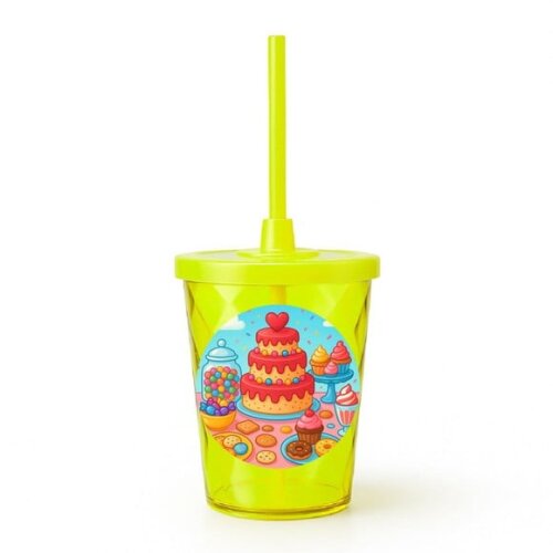Copo Twister Personalizado 300ml Mesa Doces Coloridos