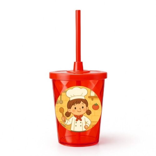 Copo Twister Personalizado 300ml Mini Chefe Menina