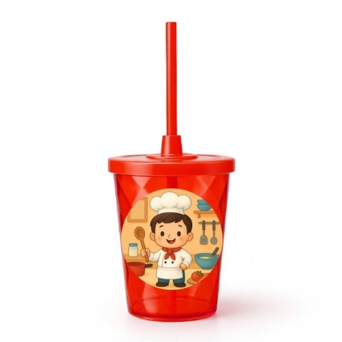 Copo Twister Personalizado 300ml Mini Chefe Menino
