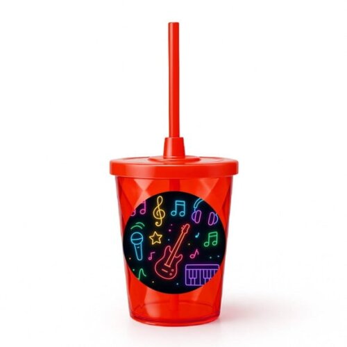 Copo Twister Personalizado 300ml Neon Musical