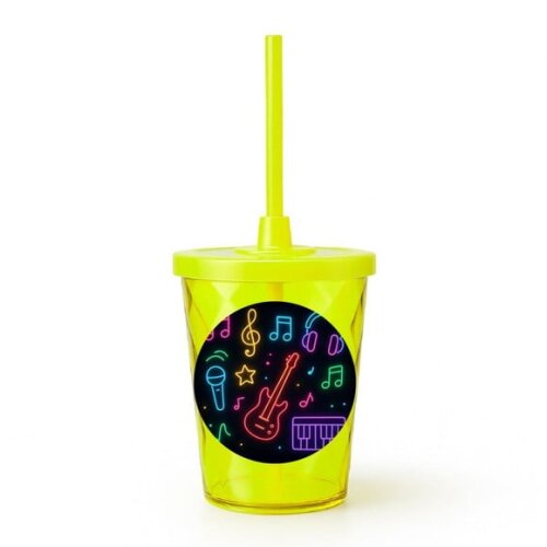 Copo Twister Personalizado 300ml Neon Musical