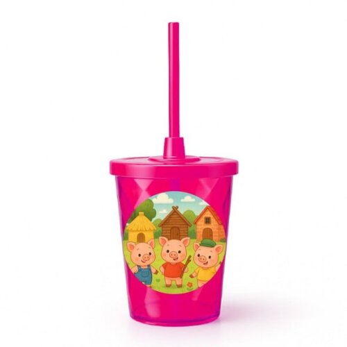 Copo Twister Personalizado 300ml os Três Porquinhos