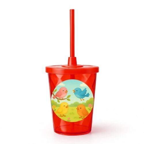 Copo Twister Personalizado 300ml Passarinhos