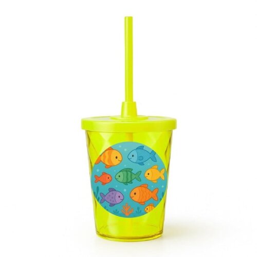 Copo Twister Personalizado 300ml Peixinhos Coloridos