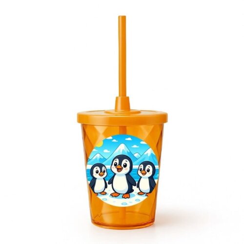 Copo Twister Personalizado 300ml Pinguins