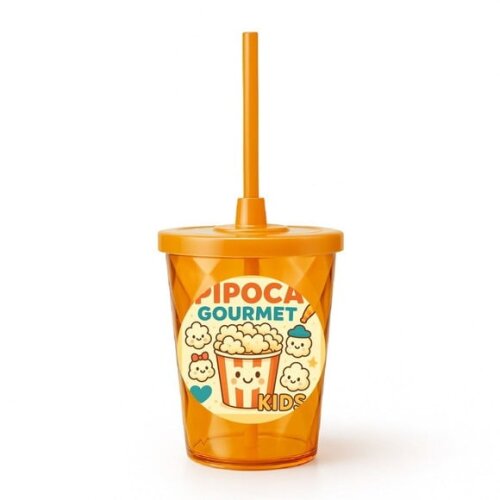 Copo Twister Personalizado 300ml Pipoca Gourmet Kids