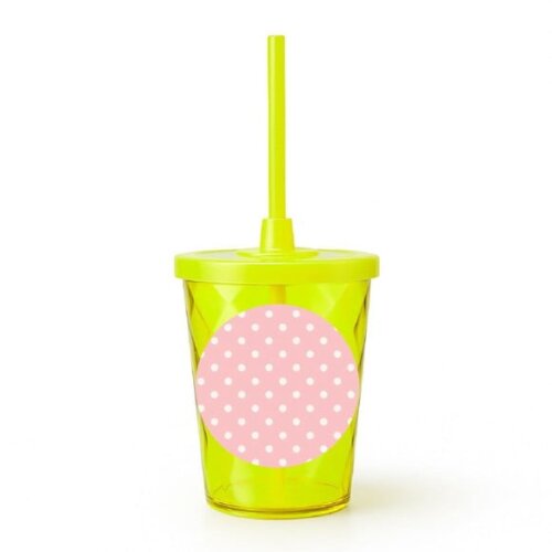 Copo Twister Personalizado 300ml Poá Rosa Bebê