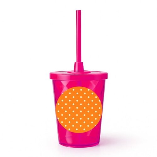 Copo Twister Personalizado 300ml Poá Laranja