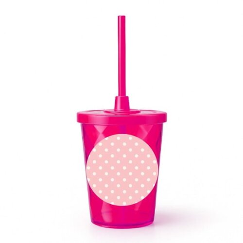 Copo Twister Personalizado 300ml Poá Rosa Bebê