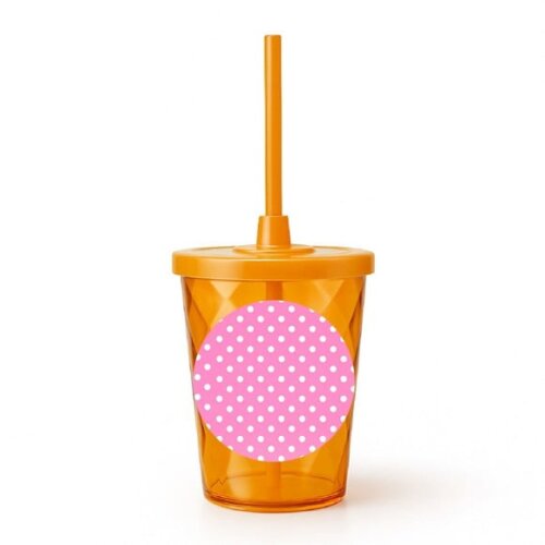 Copo Twister Personalizado 300ml Poá Rosa Pink