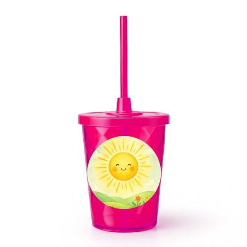 Copo Twister Personalizado 300ml Raio de Sol Aquarela