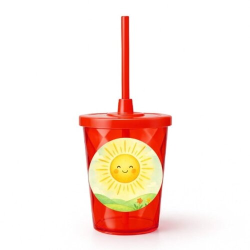 Copo Twister Personalizado 300ml Raio de Sol Aquarela