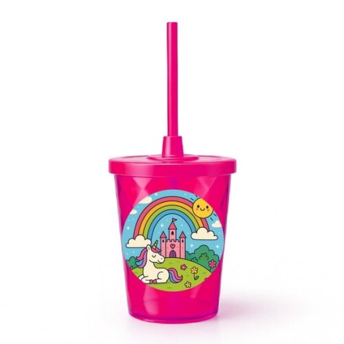 Copo Twister Personalizado 300ml Reino do Arco-íris