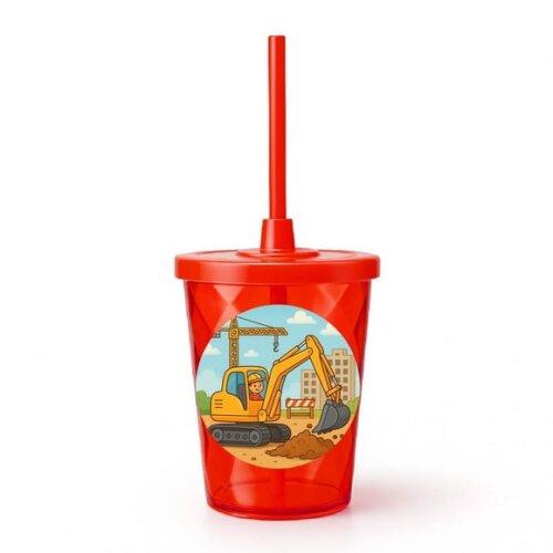 Copo Twister Personalizado 300ml Retroescavadeira