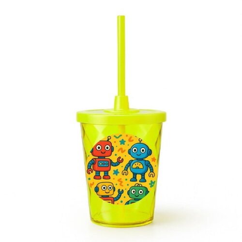Copo Twister Personalizado 300ml Robôs Divertidos