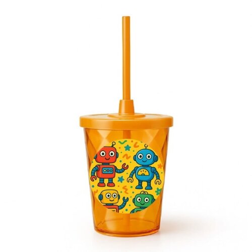 Copo Twister Personalizado 300ml Robôs Divertidos