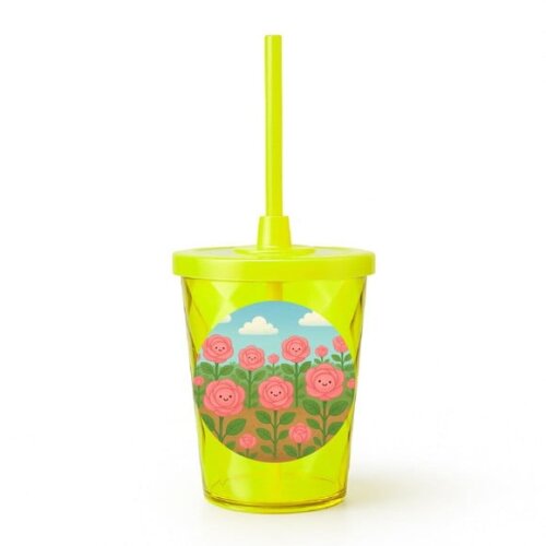 Copo Twister Personalizado 300ml Rosas Fofas