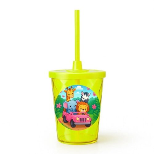 Copo Twister Personalizado 300ml Safari Rosa