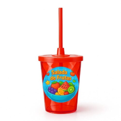 Copo Twister Personalizado 300ml Salada de Frutas