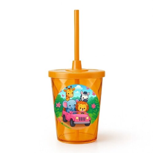 Copo Twister Personalizado 300ml Safari Rosa