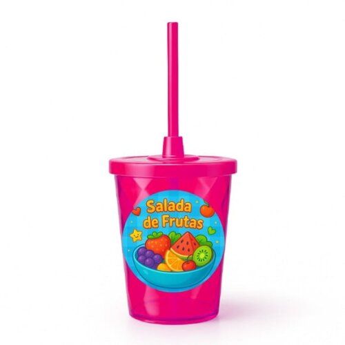 Copo Twister Personalizado 300ml Salada de Frutas
