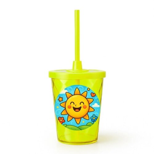Copo Twister Personalizado 300ml Sol Sorridente