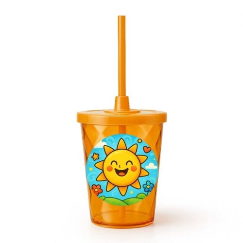 Copo Twister Personalizado 300ml Sol Sorridente