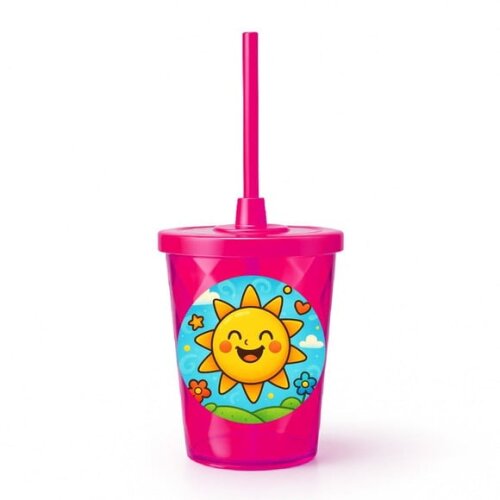 Copo Twister Personalizado 300ml Sol Sorridente