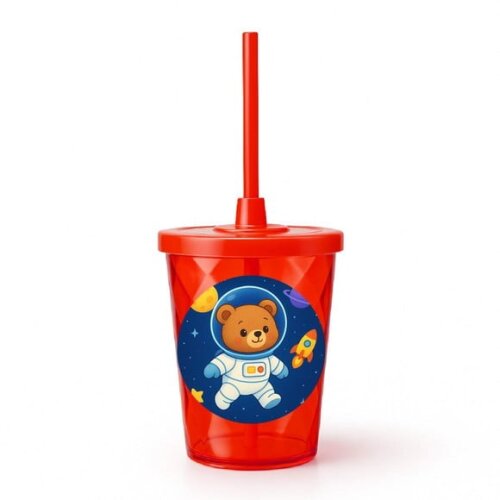 Copo Twister Personalizado 300ml Ursinho Astronauta