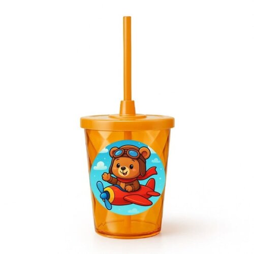 Copo Twister Personalizado 300ml Ursinho Aviador