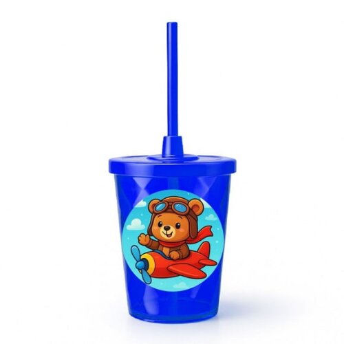 Copo Twister Personalizado 300ml Ursinho Aviador