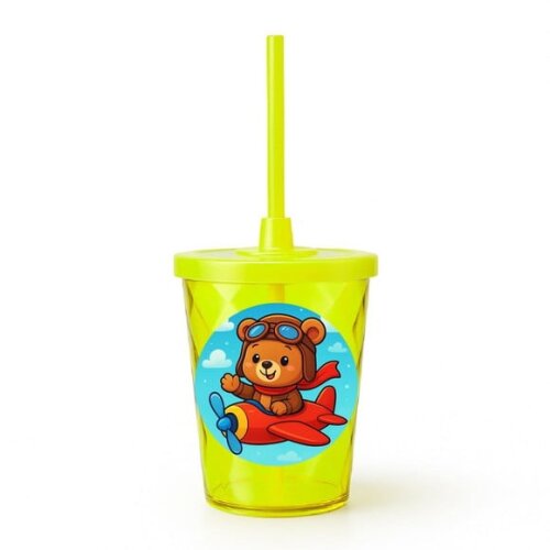 Copo Twister Personalizado 300ml Ursinho Aviador