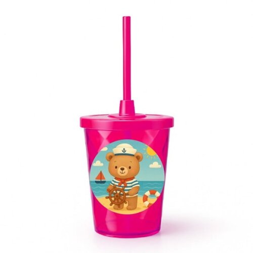 Copo Twister Personalizado 300ml Ursinho Marinheiro