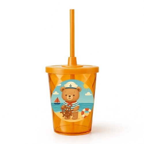Copo Twister Personalizado 300ml Ursinho Marinheiro